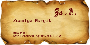 Zsemlye Margit névjegykártya