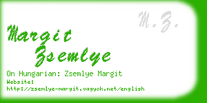 margit zsemlye business card